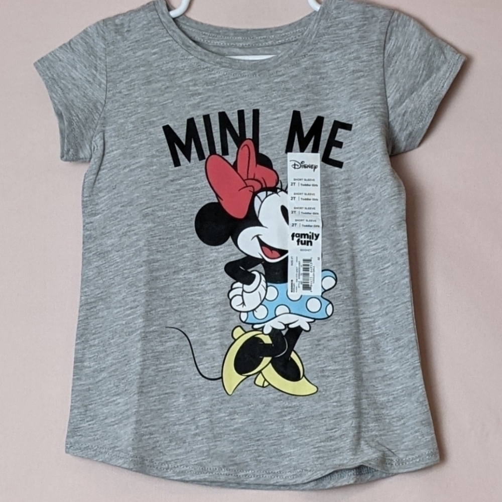 Disney Minnie Mouse Mini Me Gray Tee size 2T